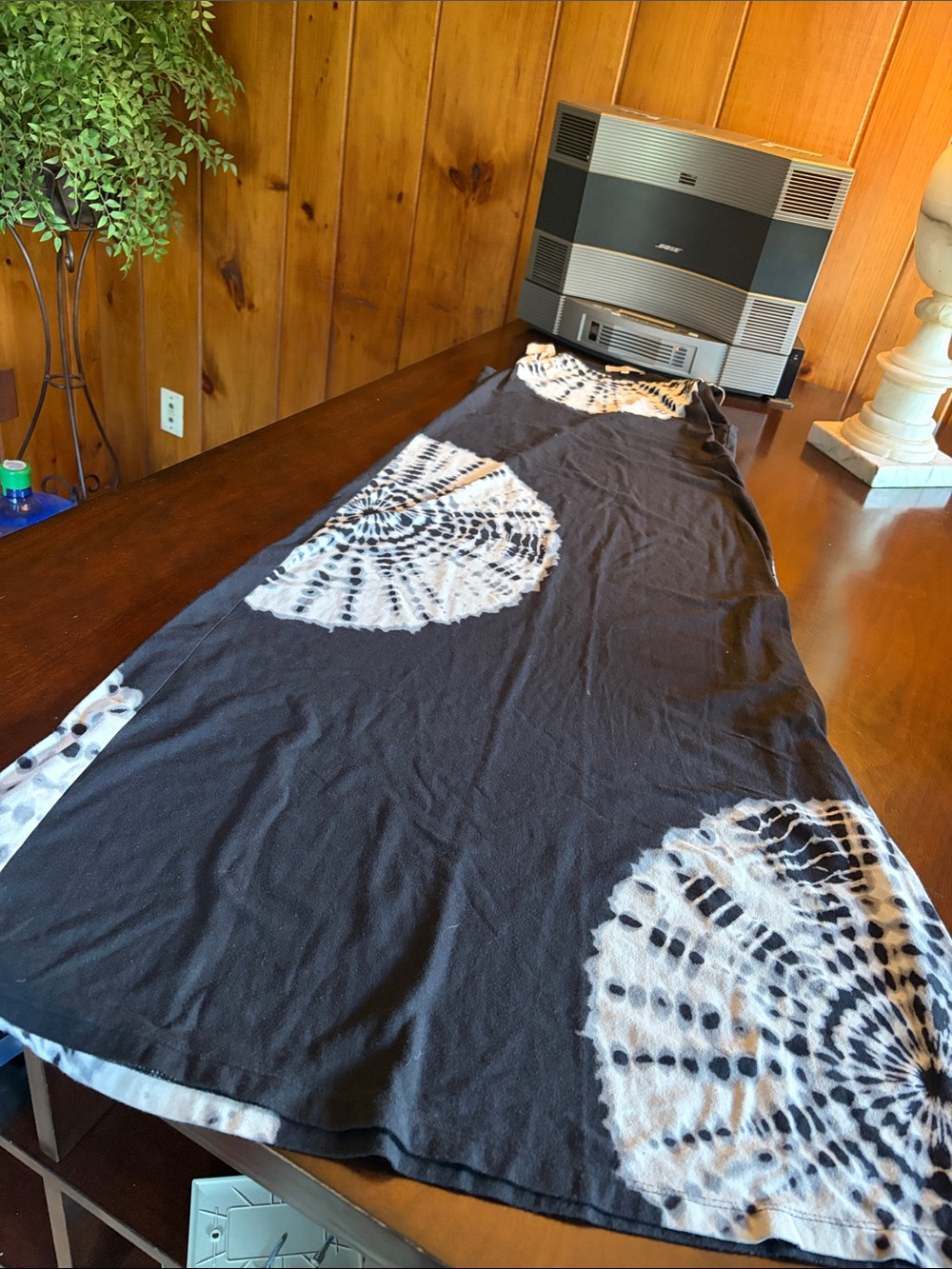 Jones New York Black and White Tie-Dye Maxi Dress